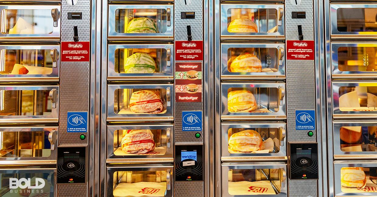 Automats: Food from vending machines.